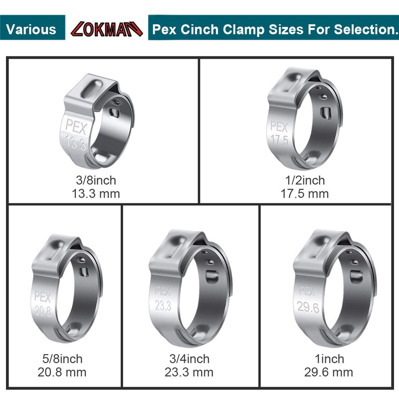 LOKMAN 50 Pack 1 Inch PEX Cinch Clamps, Stainless Steel Cinch Crimp Rings Pinch Clamps for PEX Tubing Pipe Fitting Connections (1 Inch) - NewNest Australia