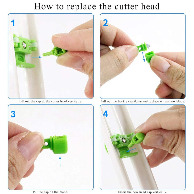 Circle Cutter Paper Trimmer Scrapbooking Circular Cutter Craft Cutting Tool, Rotary Cutter for Cardstocks (included 3 blades) (Green) Green - NewNest Australia