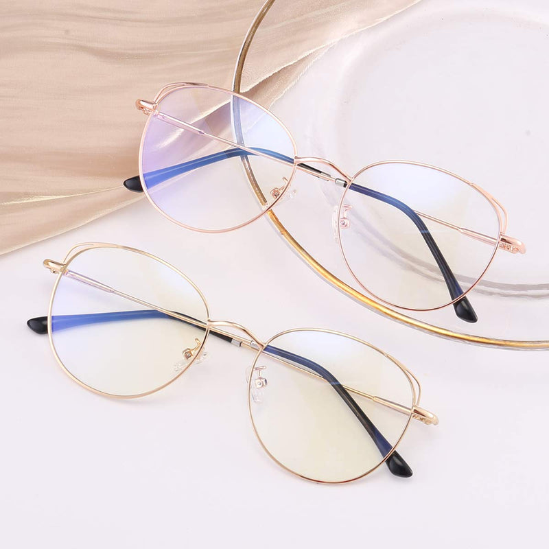 Blue Light Filter Glasses Anti Blue Light Glasses Computer Glasses Cat'S Eye Without Prescription Metal Frame Glasses Pc Gaming Bluelight Filter Uv Block Blue Light Glasses Women - NewNest Australia
