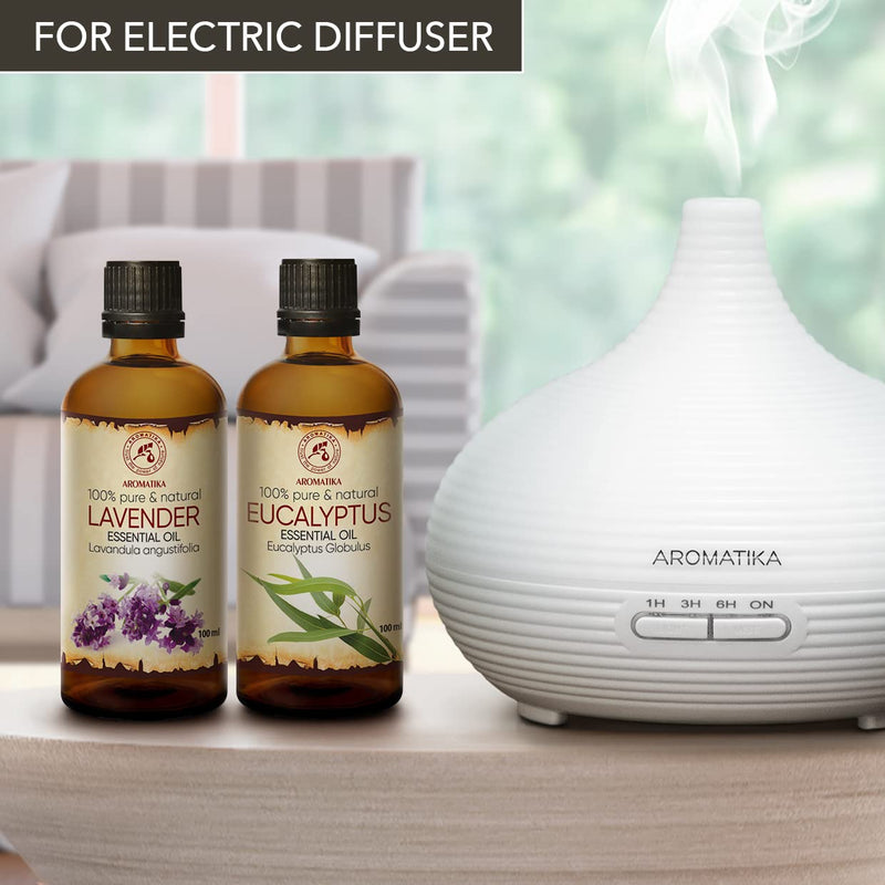 Essential Oils Set 2 X 100 Ml - Lavender Oil And Eucalyptus Oil - Aromatherapy Essential Oils For Diffusers And Oil Burners - Eucalyptus Oil For Scented Candles And Soaps - Lavender Oil For Skin And - NewNest Australia