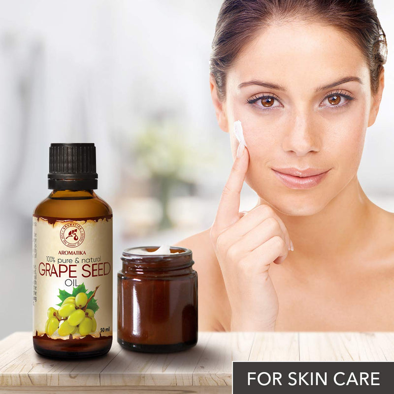 Cold-Pressed Grape Seed Oil - Grape Oil 100% Pure And Natural 50 Ml - Glass Bottle - Vitis Vinifera - Italy - Body Oil - Intensive Care Face - Body - Hair - Cosmetics - Body Care - NewNest Australia