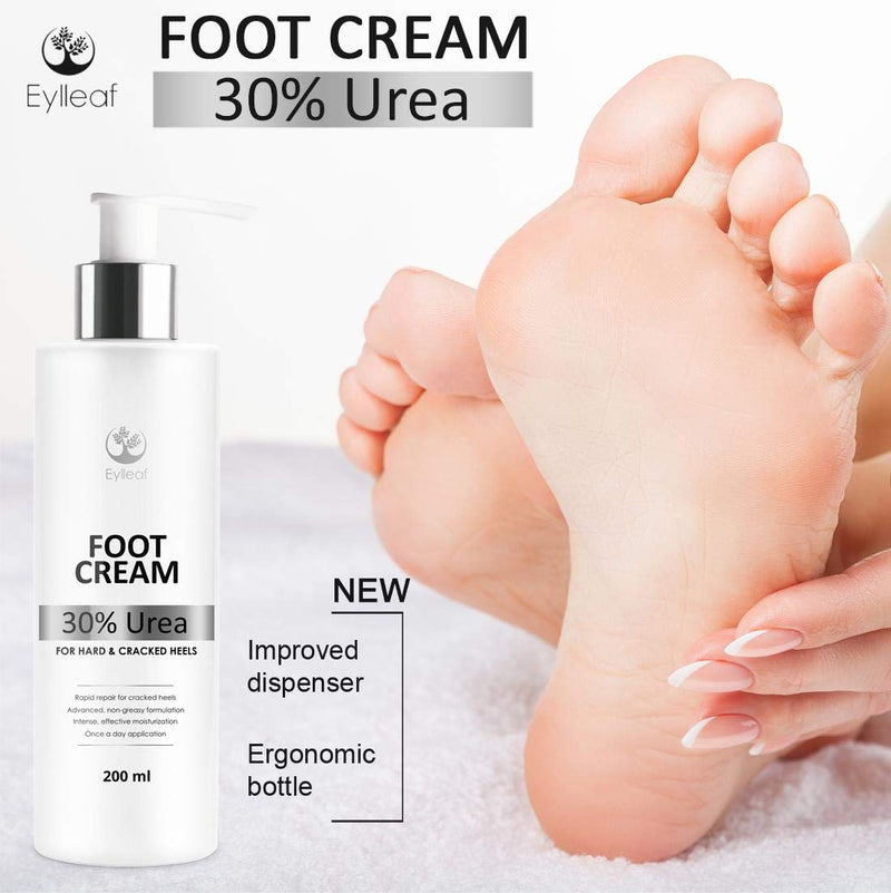 Foot Cream 30% Urea by Eylleaf - Foot Repair Treatment for Dry Feet and Cracked Heels 200ml - NewNest Australia