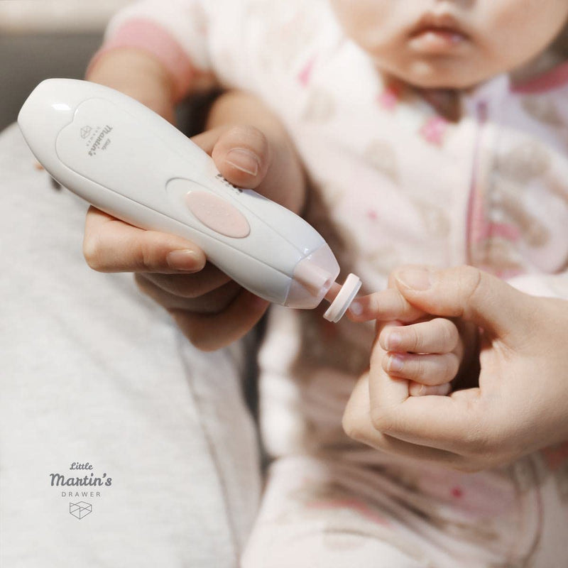 Little Martin’s Drawer Baby Nail Trimmer File with Light - Safe Electric Nail Clippers Kit for Newborn Infant Toddler Kids Toes and Fingernails - Care, Polish and Trim - Battery Operated (AA) Pink - NewNest Australia