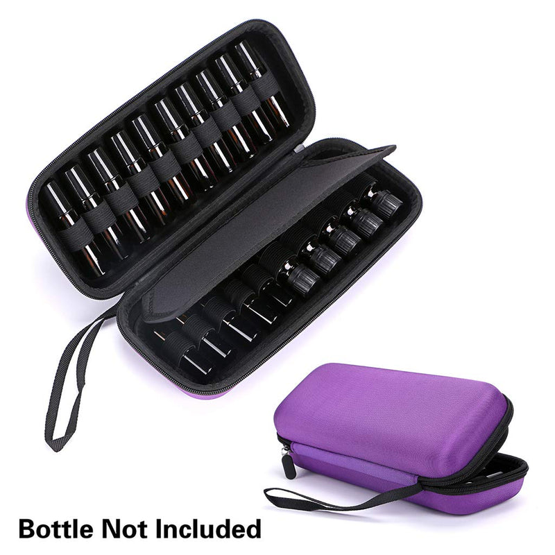 BTSKY 20 Bottles EVA Essential Oil Case, Can Hold 10ml, 10ml Rollers & 5ml - Durable Waterproof Hard Shell Essential Oils Carrying Case Nail Polish Storage Organizer, Purple (No Essential Oils) - NewNest Australia