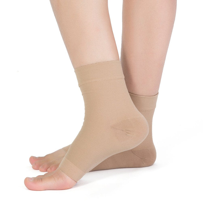 TOFLY® Plantar Fasciitis Socks for Women Men, Truly 20-30mmHg Compression Socks for Arch & Ankle Support, Foot Care Compression Sleeves for Injury Recovery, Eases Swelling, Pain Relief, 1 Pair XL Beige - NewNest Australia
