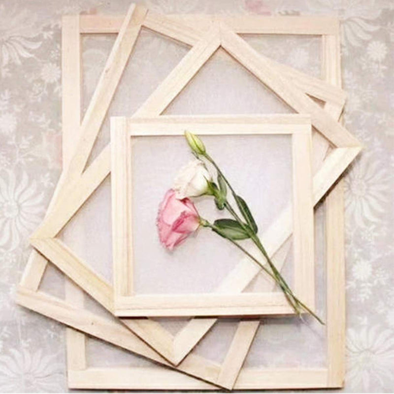 Worown 3 Size Wooden Paper Making Mould Frame Papermaking Screen for DIY Paper Craft and Dried Flower Handcraft - NewNest Australia