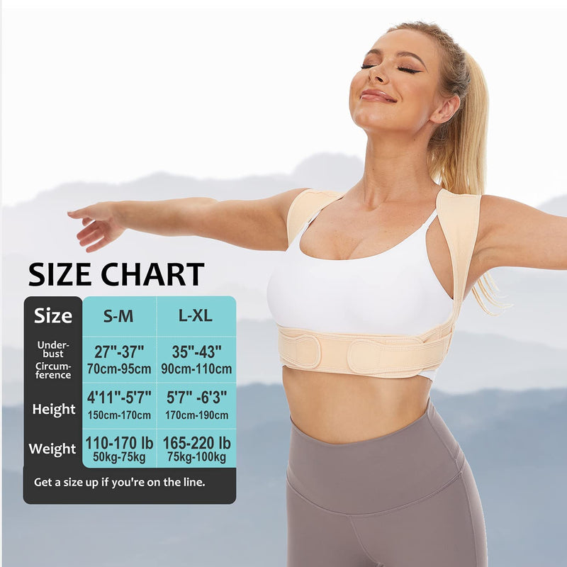 Vicorrect Posture Corrector for Women and Men, Adjustable upper back straightener posture corrector and Providing Pain Relief from Neck, Shoulder, and Upper Back (Small/Medium) Small/Medium - NewNest Australia