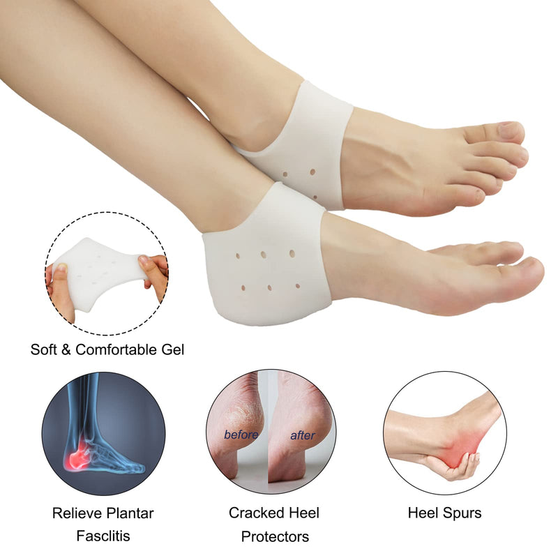 8 PCS Heel Cup, Heel Sleeves, Plantar Fasciitis Inserts, Gel Heel Protectors, New Material, Very Suitable for Heel Pain, Dry Cracked Heel, Plantar Fasciitis Pad and Heel Protection 4 Pairs - NewNest Australia