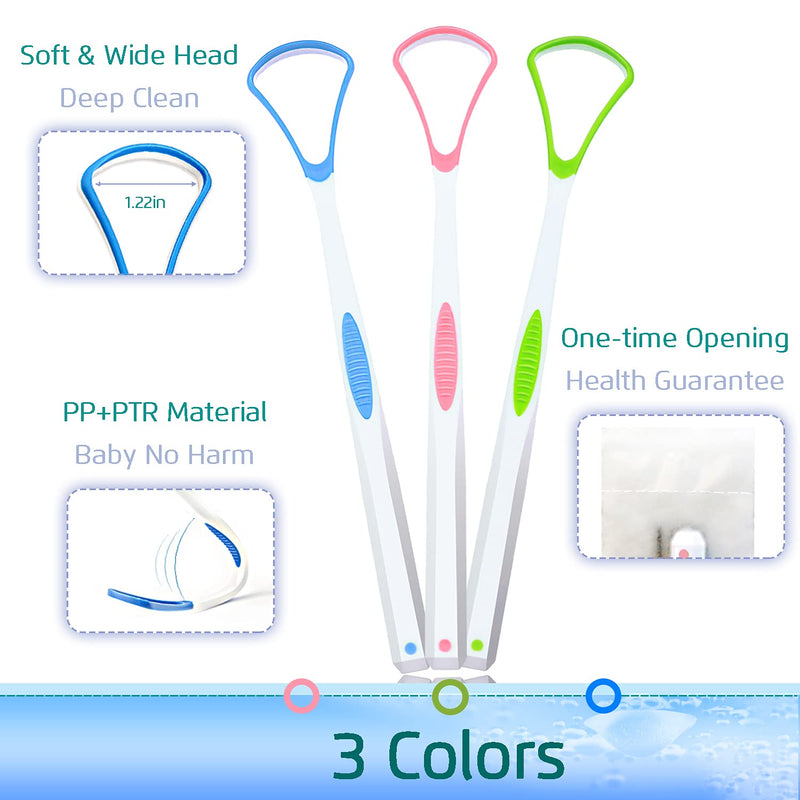 4PCS Tongue Scraper, Stainless Steel Tongue Cleaners, 100% BPA Free Fresher Tongue Tools, Healthy Oral Hygiene Brushes, Medical Grade Reusable Stainless Steel, Eliminate Bad Breath - NewNest Australia