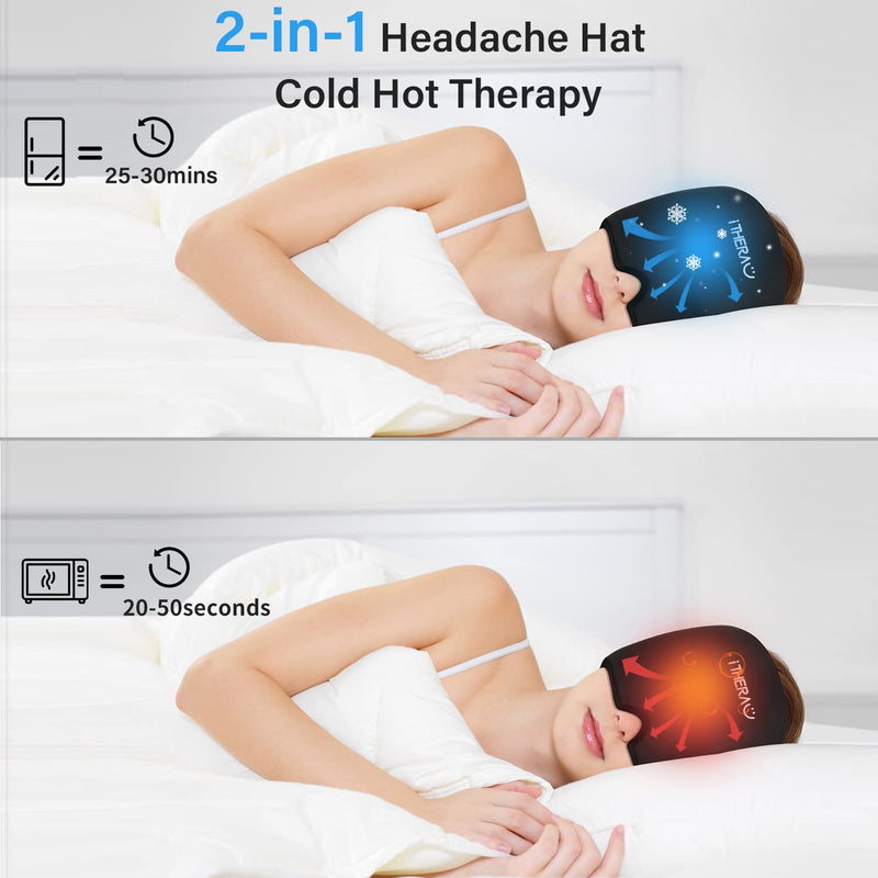 Ithearu Migraine Mask Gel Cooling Hat Migraine Cooling Pad Headache & Migraine Hat Sleeping Mask Women Cold Therapy Cap Migraine Relief Stretchy Migraine Headache Hat 2022 New Migraine Relief Cap - NewNest Australia