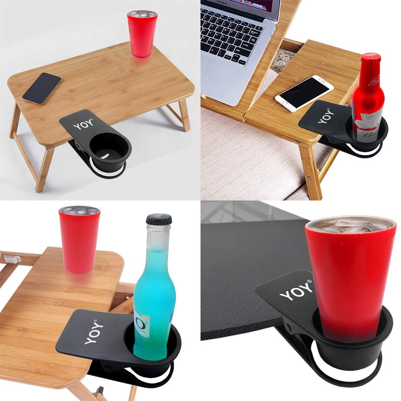 YOY Drinking Home Office Table Desk Side Huge Clip Water Drink Beverage Soda Coffee Mug Holder Cup Saucer Design, Black 1 - NewNest Australia