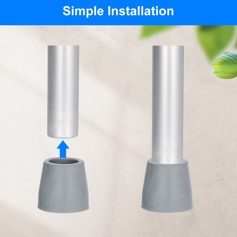 supregear Walker Tips, 4 Pcs Universal Walker Commode Replacement Tips Fit Walkers with 28 mm Shaft Walker Accessory Tool Free, 2-Pair in Grey - NewNest Australia