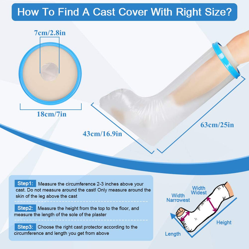 Adult Leg Cast Cover for Shower Bath, Waterproof Cast Plaster Bandage Protector, Orthopedic Boot for Leg Knee Foot Toe Ankle Wound Injury, Burns, Plaster Seal Tight for Showering - NewNest Australia