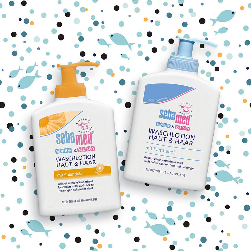 Sebamed Baby & Child Washing Lotion Skin & Hair with Calendula 200 ml, cleanses sensitive children's skin particularly gently, even for skin prone to irritation - NewNest Australia