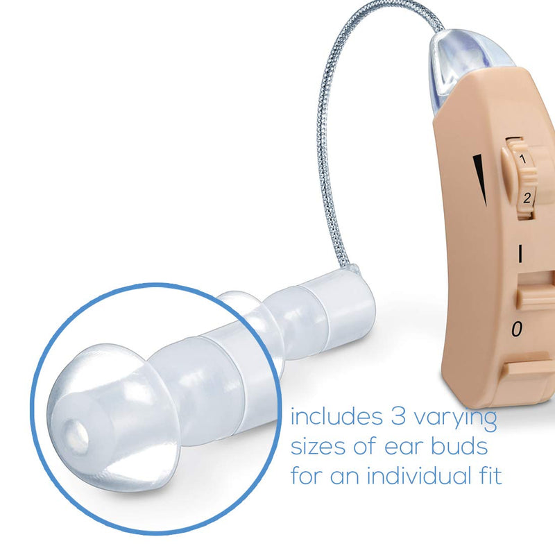 Beurer HA50 Hearing Amplifier | Amplifies the volume of sound for restricted hearing abilities | Barely visible behind the ear | Wide frequency range | Continuously variable volume - NewNest Australia