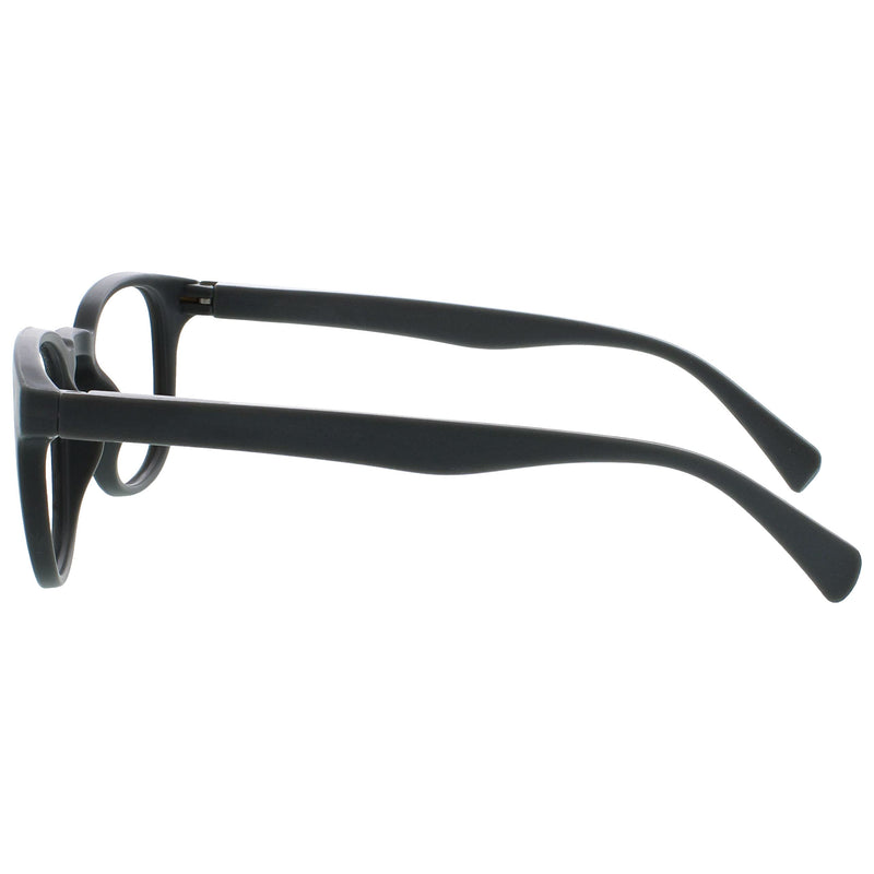 Opulize Pop Reading Glasses Pack of 3 Bold Round Matt Frame Spring Hinges Scratch-Resistant Black Blue Gray Men Women RRR2-137 +1.00 +1.0 Diopters (Pack of 1) - NewNest Australia