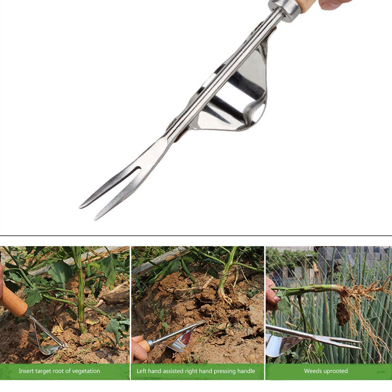 Creatsnow Stainless Manual Weed Puller Bend-Proof,Garden Hand Weeder Manual Weed Puller,Weeding Tool Bend-Proof Premium Gardening Tool for Easy Weed Removal and Deeper Digging Style 1 - NewNest Australia