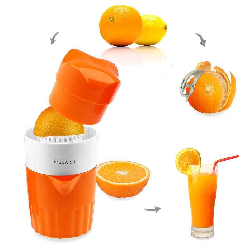 NewNest Australia - Hand Juicer Citrus Orange Squeezer Manual Lid Rotation Press Reamer for Lemon Lime Grapefruit with Strainer and Container, 2 Cups Orange Juicer 