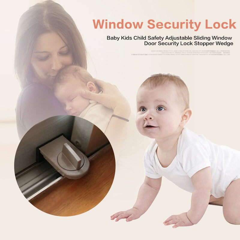 (Pack of 2) Kids Sliding Window Lock Child Safety Adjustable Sliding Door Infant Proof Security Lock Stopper Wedge - NewNest Australia