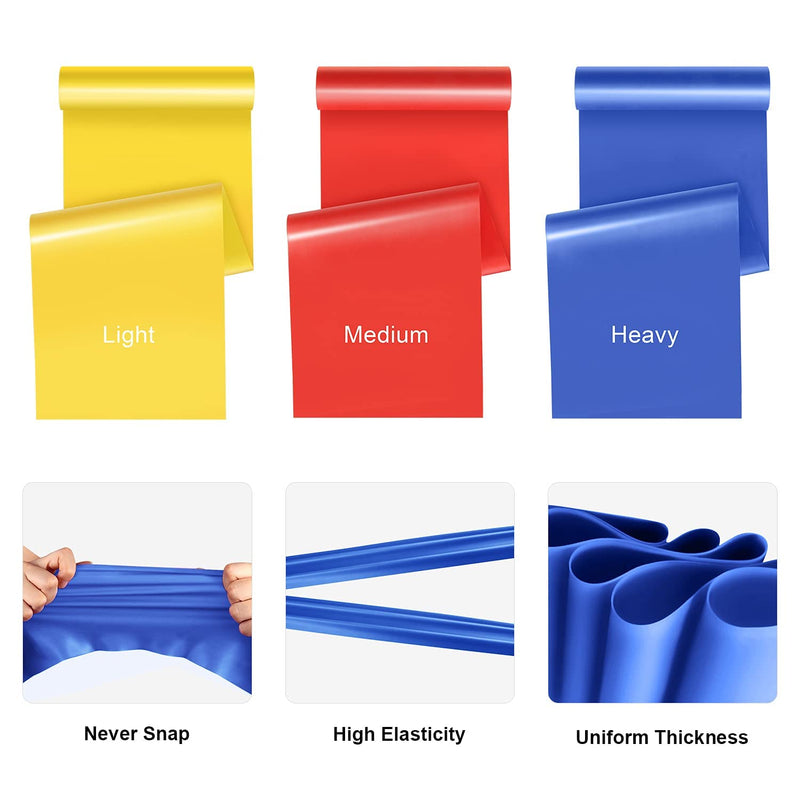 Resistance Bands Set, [Set of 3] 2.0M/6.5ft Skin-Friendly Exercise Bands with 3 Resistance Levels, Workout Resistance Bands Set for Women and Men,Ideal for Strength Training, Pilates, Yoga, Fitness - NewNest Australia