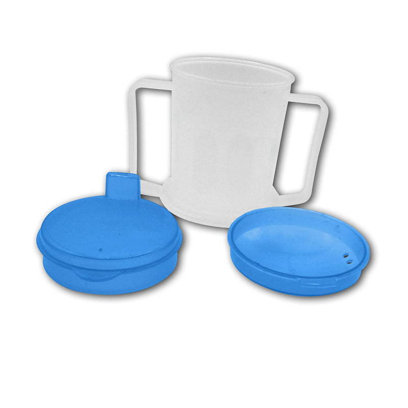 Life Healthcare Adult Drinking Cup for Elderly – 300ml Non Spill Cups for Elderly – Dishwasher Safe Non-BPA Plastic Two Handled Cup for Elderly – Plastic Beakers for Adults, Disability People - NewNest Australia