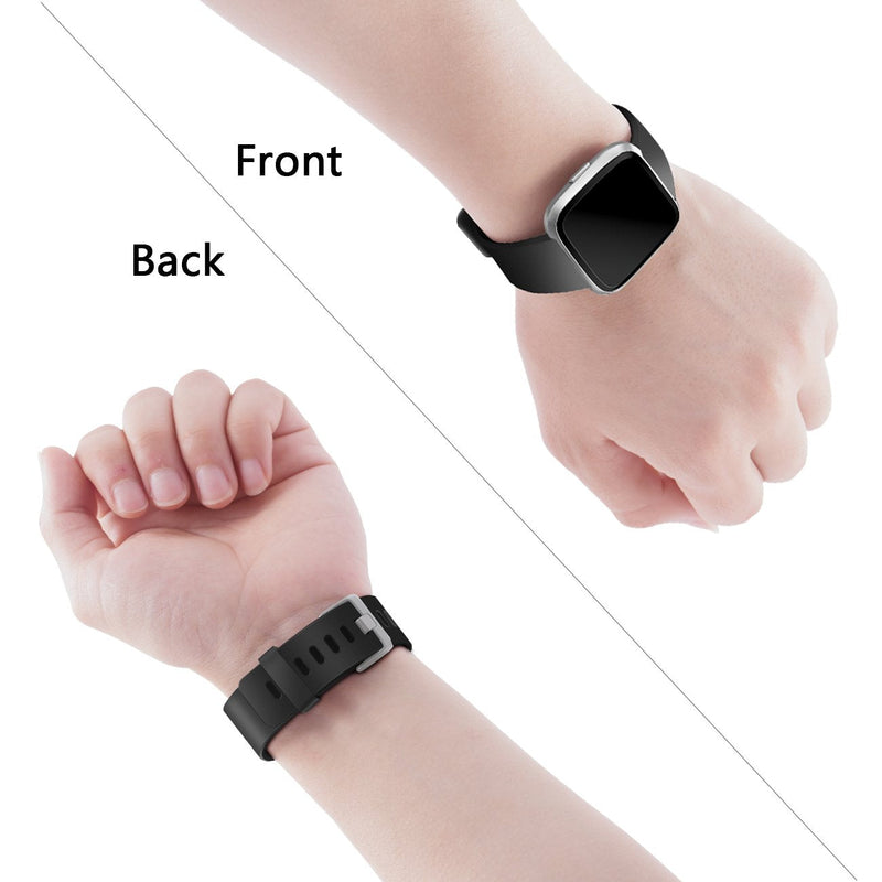 Wepro Bands Compatible with Fitbit Versa SmartWatch, Versa 2 and Versa Lite SE Watch for Women Men, Small and Large Black Small 5.5"-7.2" - NewNest Australia