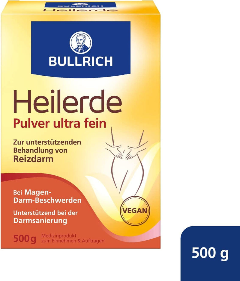 Bullrich Healing Clay Powder Ultra Fine | Relief From Gastrointestinal Complaints And Support For Intestinal Cleansing | Internal And External Use | Vegan | 500 G (Pack Of 1) - NewNest Australia