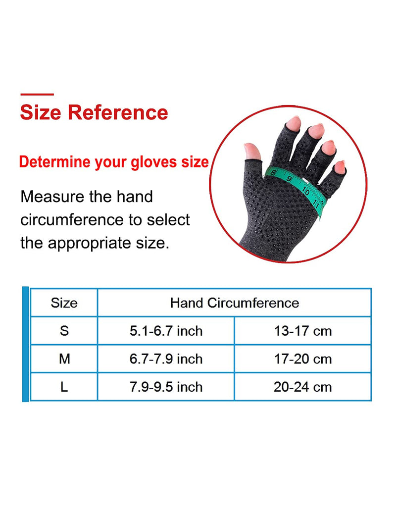 2 Pairs Arthritis Compression Gloves Warm Fingerless Non Slip Hand Gloves for Men & Women Rheumatoid &Osteoarthritis Provide Arthritic Joint Pain Symptom Relief（S） Black Non Slip S - NewNest Australia