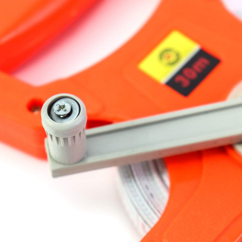 QWORK 1/2" x 100' Fiberglass Tape Measure, Engineer's Open Reel Dual Sided Measure, Orange 100‘ - NewNest Australia