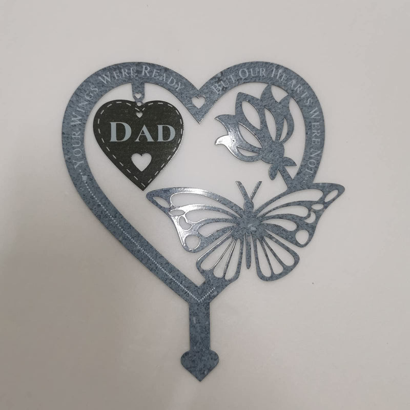 Memorial Plaques for Outdoors for Loss of Father Gift Condolence Gifts in Memory of Heart Shaped Butterfly Garden Memorial Ornament (DAD) Dad - NewNest Australia