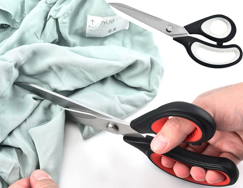 JISTL Craft Scissors Sharp Blades Fabric Scissors Rubber Soft Grip Handle Multipurpose Scissors Suitable for Sewing/Arts/Crafts/Office/School and Home (Grey 1Pcs) Grey 1Pcs - NewNest Australia