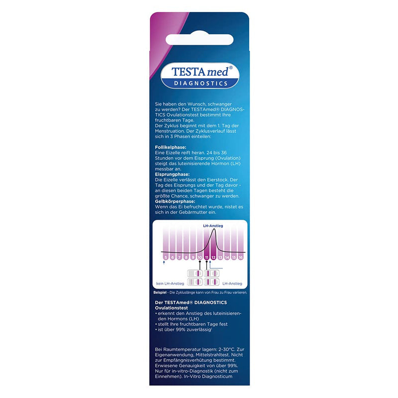 TESTA med DIAGNOSTICS Ovulation test if you want to have children, 10 pieces, shows the time of peak fertility with an overall accuracy of over 99 percent - NewNest Australia