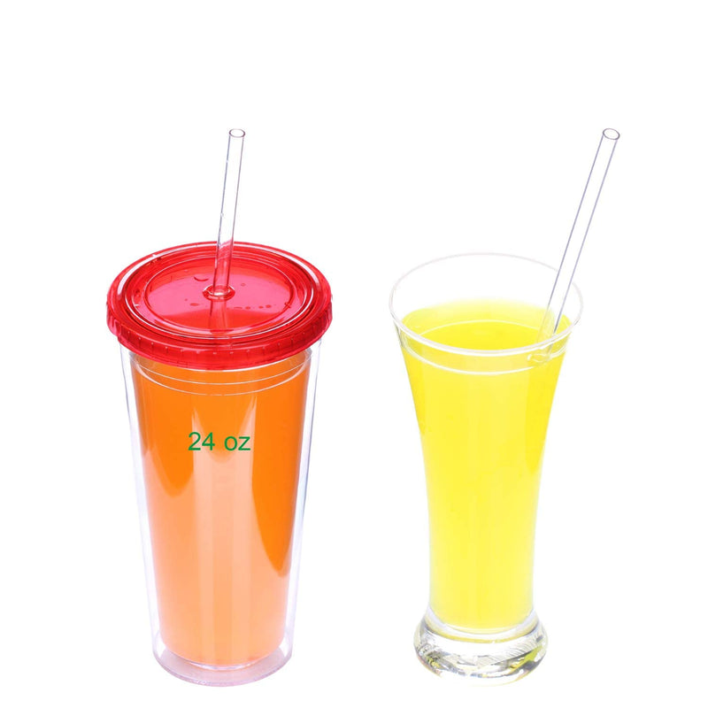 DAKOUFISH 11 Inch Clear Reusable Thick Tritan Plastic Replacement Drinking Straws Extra Long for 24oz & 40oz Mason Jar Tumblers,Dishwasher safe,Set of 12 Pcs Straws with Cleaning Brush (11inch, Clear) Transparent 11 Inch (Pack of 12) - NewNest Australia