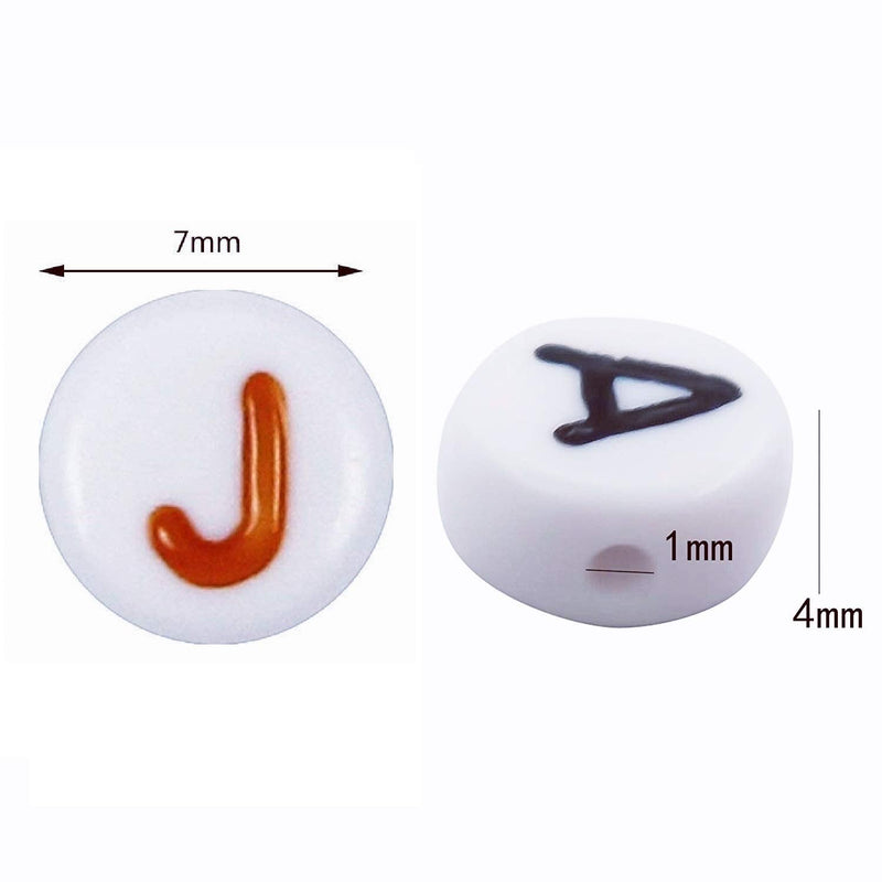 Amaney 1400 Pieces 7 Colors 4x7mm Round Acrylic Alphabet Letter Beads A-Z Mixed and Crystal Line for Jewelry Making - NewNest Australia