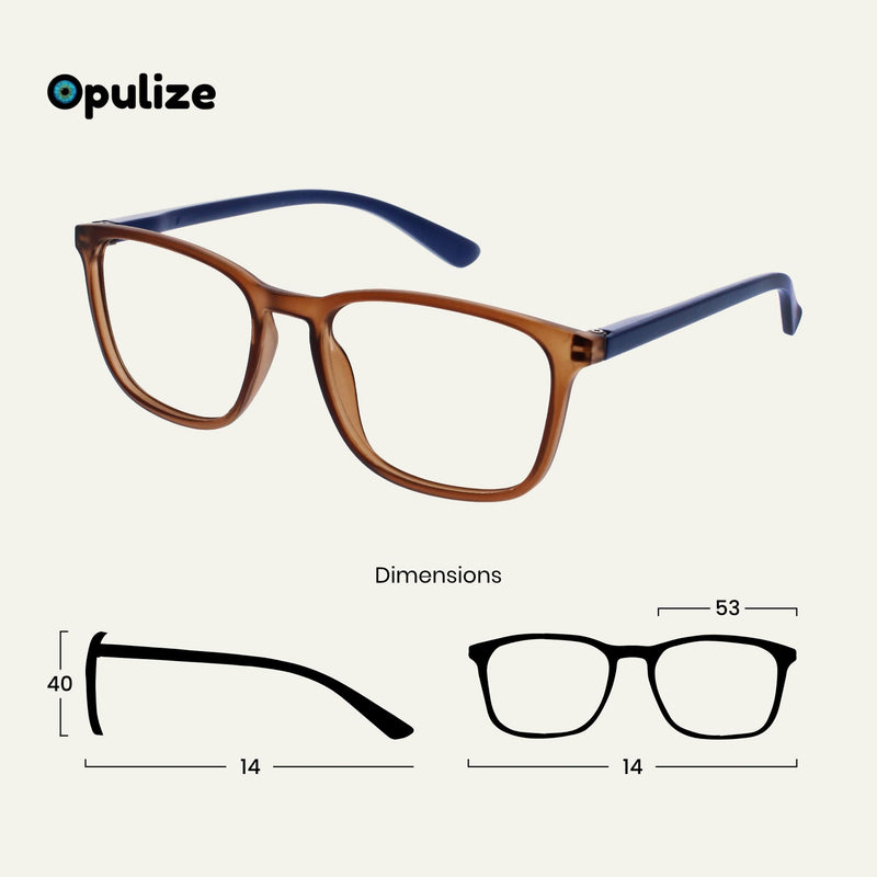 Opulize Max Reading Glasses - Classic Large Rectangular Frame - Men Women Unisex - R78 +1.00 Diopter Brown - 1 Pair - NewNest Australia