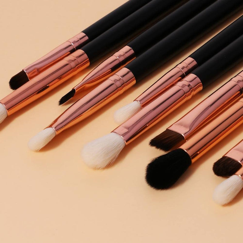 Docolor Fluffy Eyeshadow Brushes Set 10 Pcs Eye Makeup Brushes Professional Soft Eyeshadow Brush Rose Gold Makeup Brushes Eyeshadow Blending for Eyeliner, Eyelash, Eyebrow, Shading & Blending - NewNest Australia