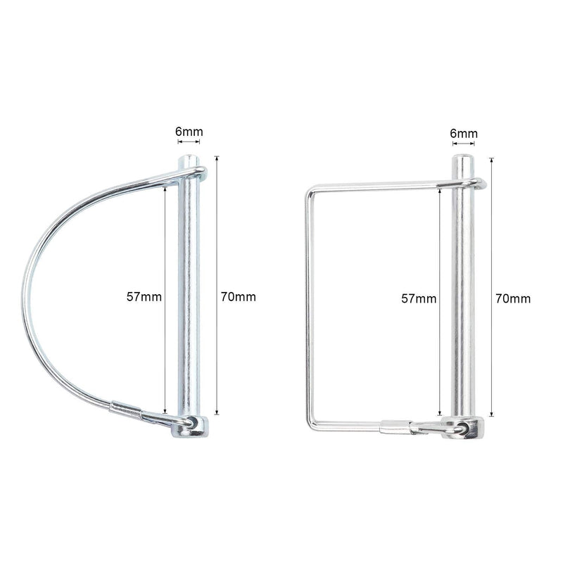 Favordrory 20 Pieces Shaft Locking Pin Safety Coupler Pin 1/4 Inch Diameter in 2 Shapes of Square and Arch for Farm Trailers Wagons Lawn Garden, Silver - NewNest Australia