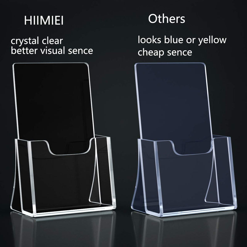 HIIMIEI 2 Pack 4 inch Wide Acrylic Brochure Holders for Pamphlets, Cards, Brochures, Magazines, Literature, Pamphlets Display Stand for Countertop - NewNest Australia