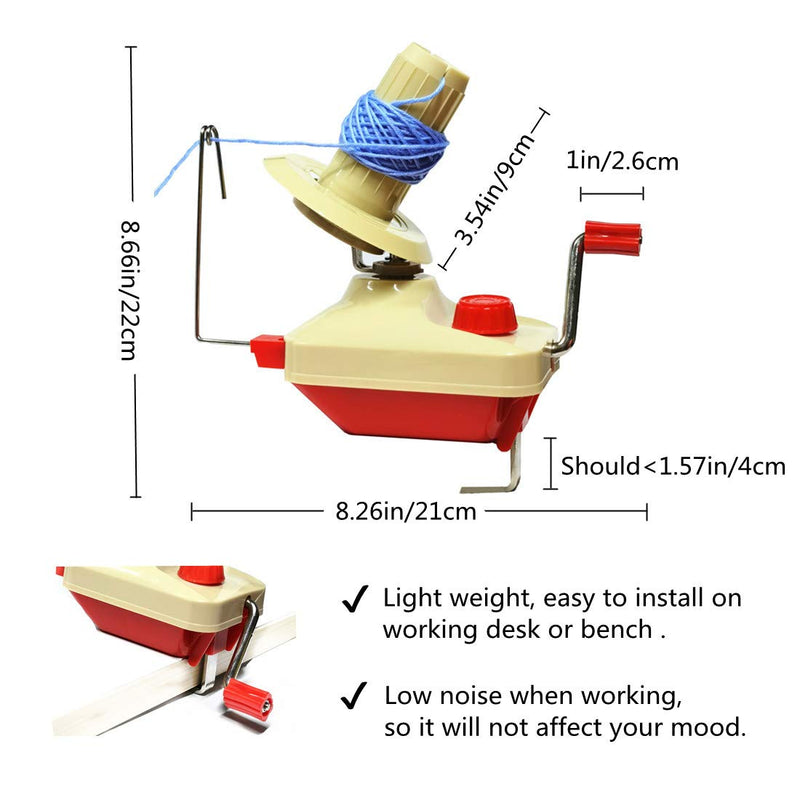 Yarn Ball Winder, Hands Operated Swift Yarn Fiber String Ball Wool Winder Machines for Family+4Pompom Maker+10PS Knitting Stitch Markers+10PS Plastic Needles+1PS Scissors(26b) - NewNest Australia