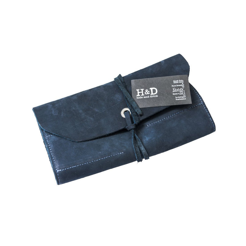 Hide & Drink, Leather Small Tool Roll, Handmade Includes 101 Year Warranty :: Blue Suede - NewNest Australia