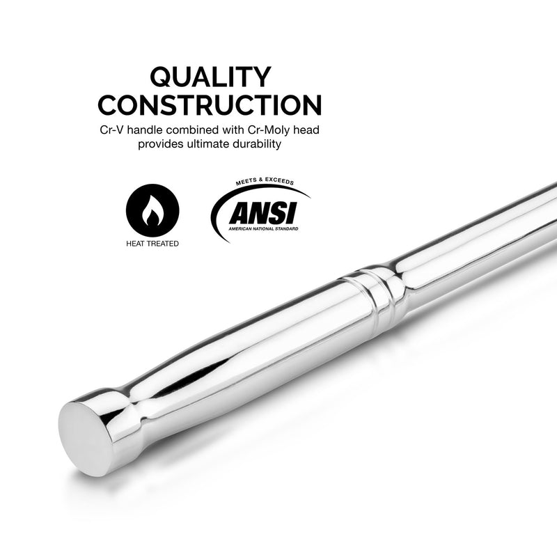 NEIKO 00338A 3/8 Inch Drive Premium Breaker Bar | 15” Length | 180 Flex Cr-Mo Head | Cr-V Steel Construction 3/8” Drive x 15” - NewNest Australia