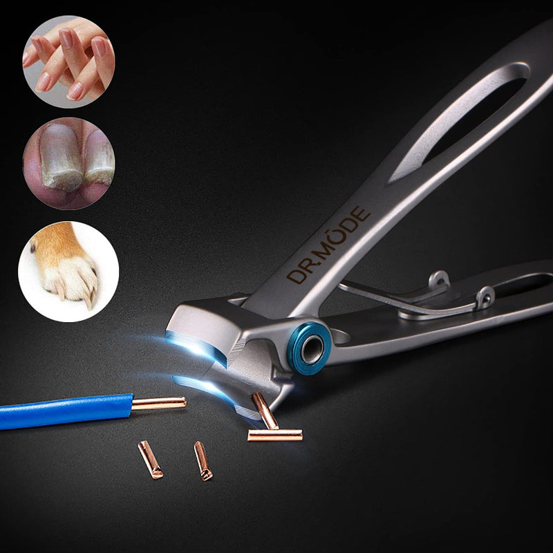 Nail Clippers, DRMODE Nail Clippers for Thick Nails with 15mm Wide Jaw Opening, Toenail Clippers Heavy Duty Professional Nail Cutter Large Strong Fingernail Clippers Sharp Curved Nail Trimmer for Men middle - NewNest Australia