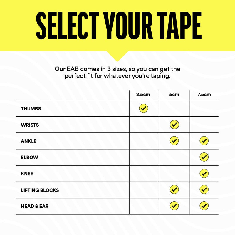 SPORTTAPE EAB Fabric Strapping Tape - 2.5cm x 4.5m | Thumb Tape, Rugby Finger & Toe Tape | Non Tear Elastic Adhesive Bandage Tape, Strapping Tape for Sport and Medical Use - Single Roll - NewNest Australia