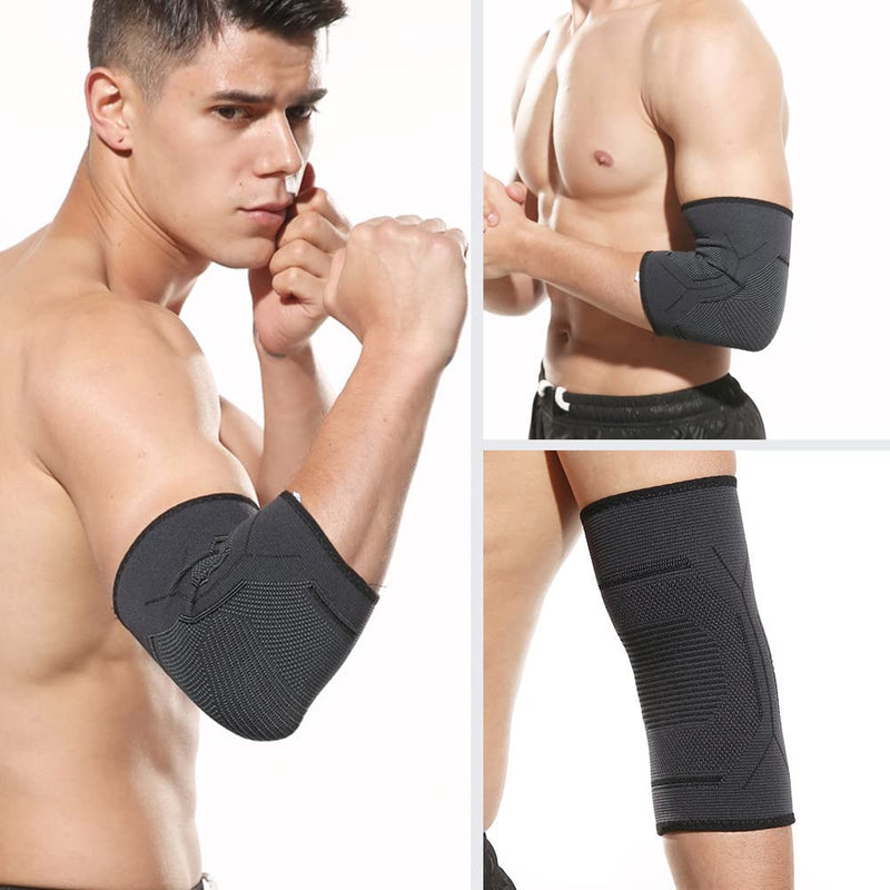 Tofbs Elbow Brace, 1 Pair, Elbow Support For Men Women, Elastic Compression Elbow For Tennis Elbow, Golfer'S Elbow, Weightlifting, Bodybuilding, Arthritis, Tendonitis (Black, L) - NewNest Australia