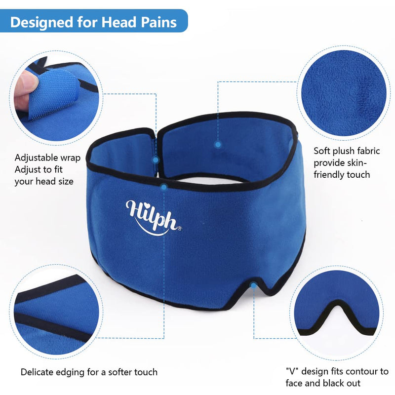 Hilph®Migraine Relief Head Ice Pack for Headache, Reusable Cold Therapy Headache Relief Ice Cap & Ice Hat for Migraine, Sinus & Tension Headaches, Puffy Eyes (Blue) A-Blue - NewNest Australia