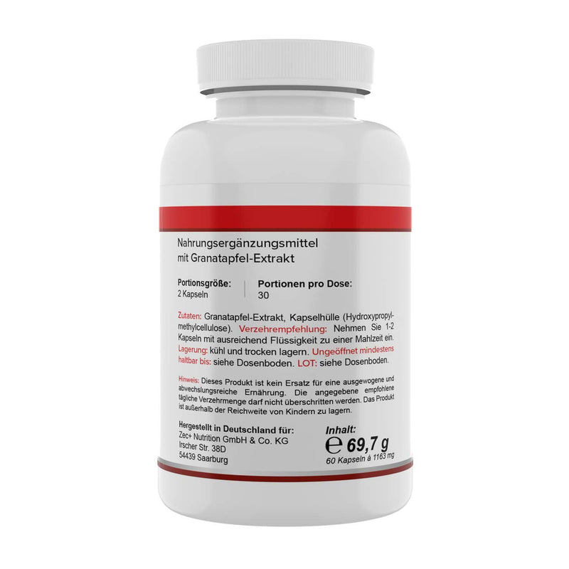 Health+ Pomegranate Extract - 60 Capsules With 1000 Mg Pomegranate Powder Extract With 40% Ellagic Acid, Vegan Pomegranate Capsules, Strong Antioxidant On A Natural Basis, Made In Germany - NewNest Australia