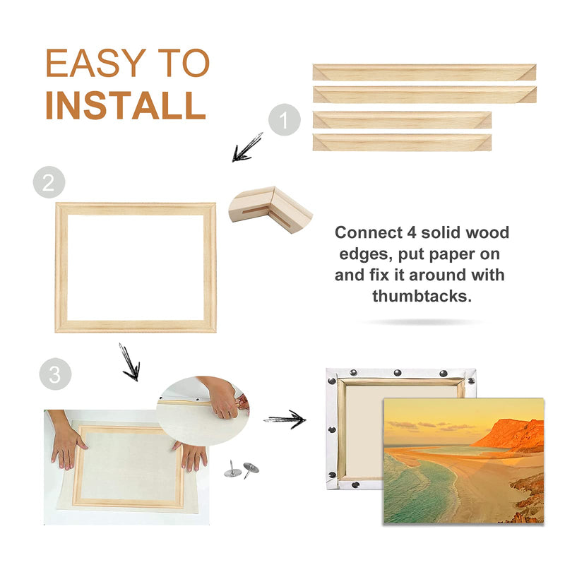 EVNEED DIY Canvas Stretcher Bars 16x20 Inch Canvas Frame - Easy to Assemble, Gallery Wrap Oil Frame Kits Canvas Wood Stretcher Bars- for Oil Paintings, Prints, Paint - NewNest Australia