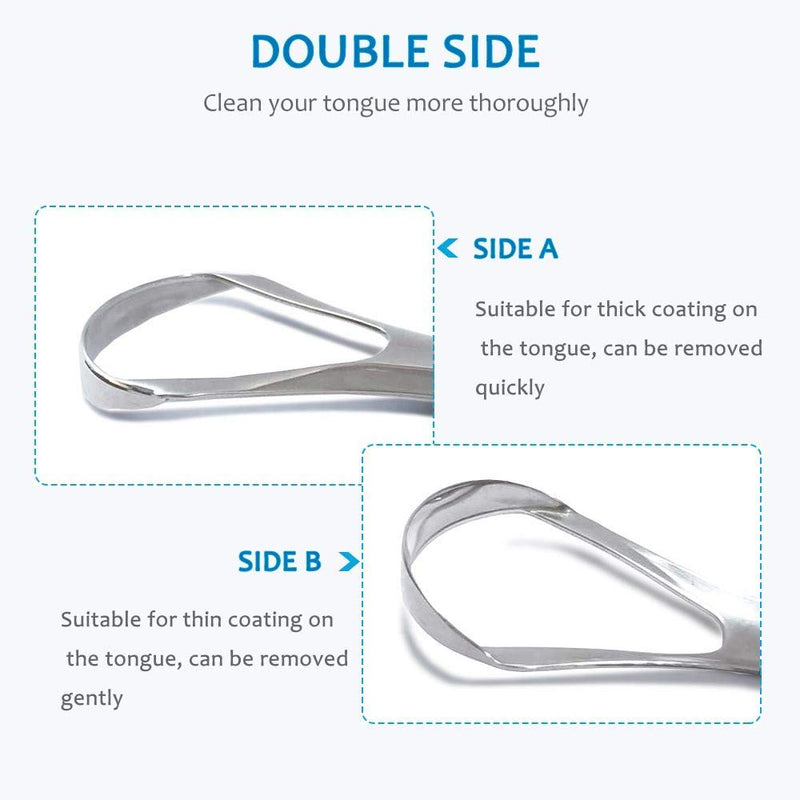 Tongue Cleaner Stainless Steel (Pack Of 2), 100% Best Antimicrobial Material - Stable Handles, Ayurvedic Tongue Cleaner | Tounge Scraper | Tongue Scraper Against Bad Breath (Single Layer) - NewNest Australia