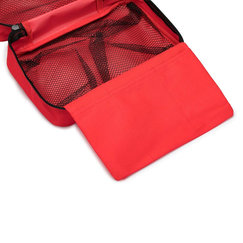 Jipemtra Red First Aid Bag Empty Travel Rescue Pouch First Responder Storage Medicine Emergency Bag for Car Home Office Kitchen Sport Outdoors (Red with Folders) Red With Folders - NewNest Australia