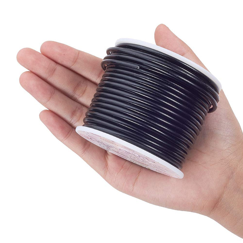 BENECREAT 9 Gauge Jewelry Craft Aluminum Wire 55 Feet Bendable Metal Sculpting Wire for Craft Floral Model Skeleton Making (Black, 3mm) Black - NewNest Australia